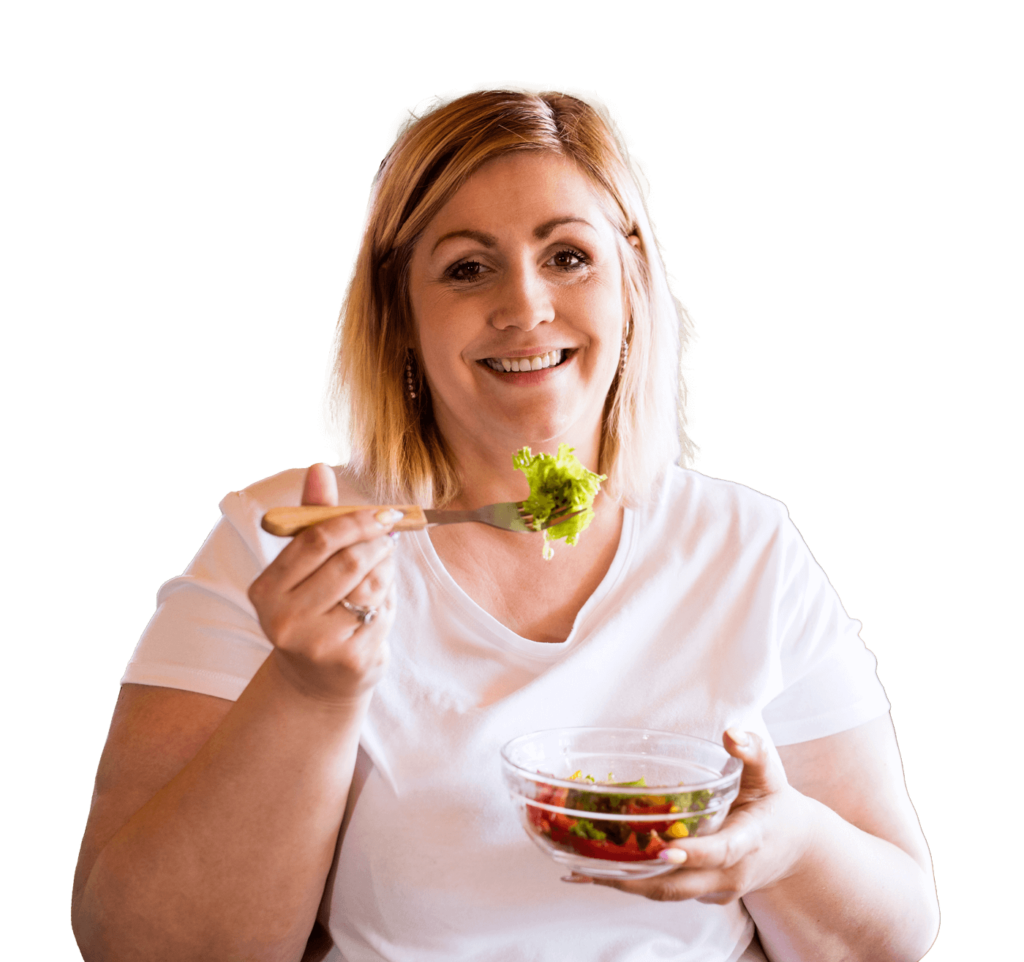 Woman Eating Veggie Salad