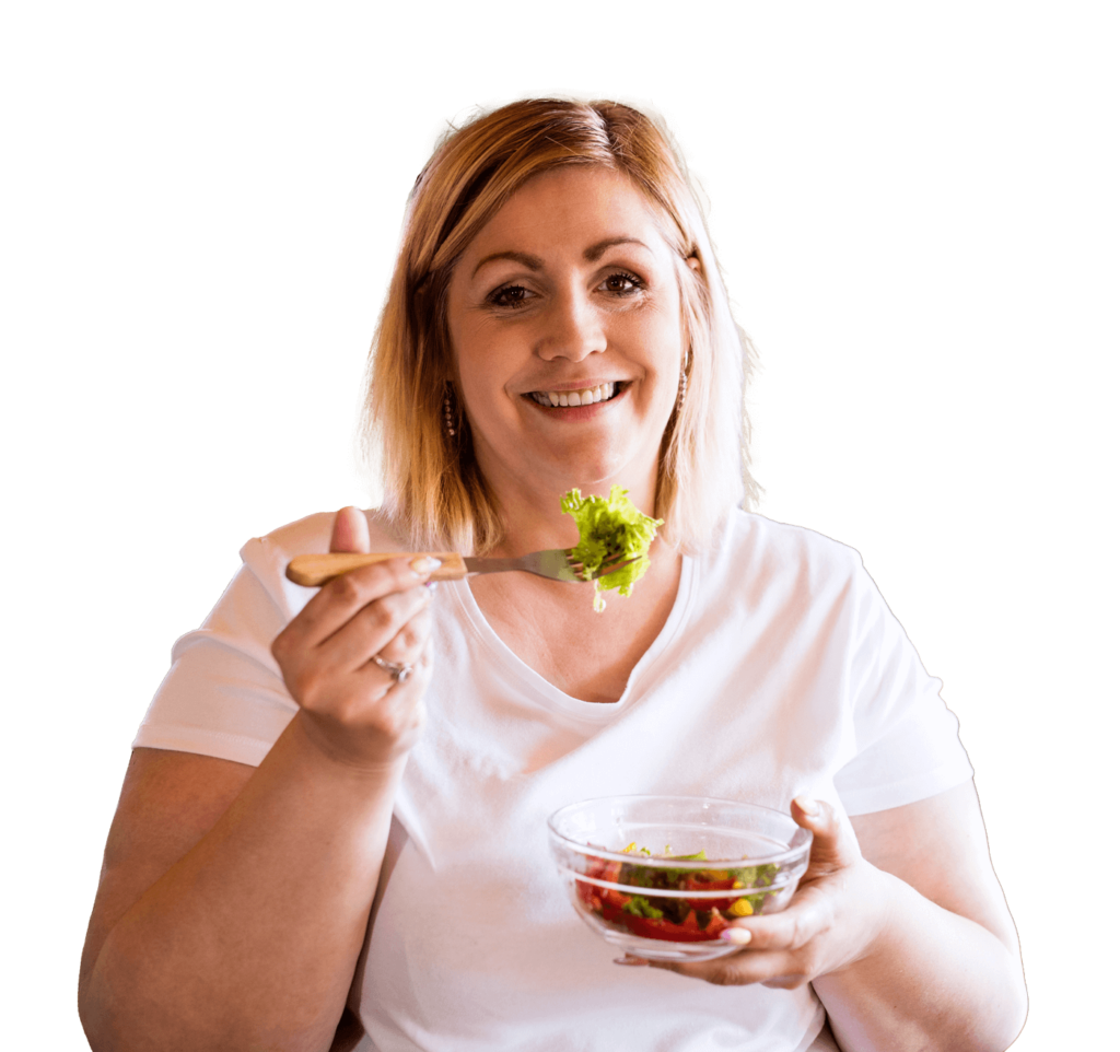 Woman Eating Veggie Salad